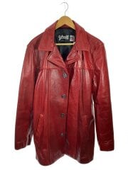 画像：レザージャケット・ブルゾン/M/レザー/RED