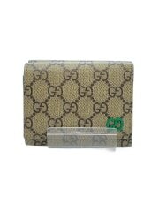 画像：GGディテール付き三つ折りウォレット_GGスプリーム/PVC/グリーン/総柄/レディース