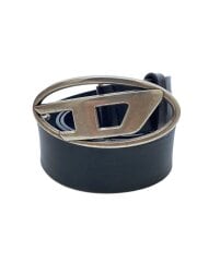 画像：オーバルD/ベルト/レザー/ブラック/メンズ/X08516/バックル錆有/使用感有