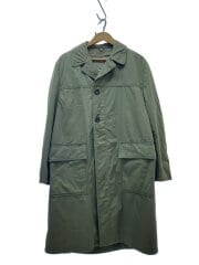 画像：汚れ有/ボタン割れ有/地球儀タグ/ステンカラーコート/ライナー付/40/カーキ