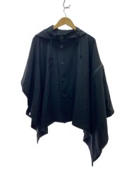 画像：25AW/GABARDINE HOODED CAPE COAT/ケープコート/ポンチョ/2/ウール/ブラック