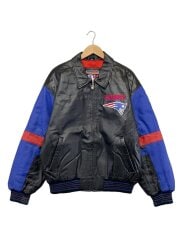 画像：90s/Carl Banks/オールレザースタジャン/L/NFLNewEnglandPatriots/ブラック