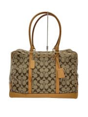 画像：OLD/シグネチャーキャンバスボストンバッグ/キャンバス/ベージュ/総柄/6096