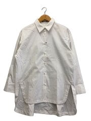画像：レース切替/長袖シャツ/38/コットン/WHT/03-4108269-000-038//