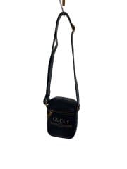 画像：ショルダーバッグ/レザー/BLK/無地/574803