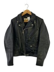画像：レザージャケット・ブルゾン/38/ブラック/無地/