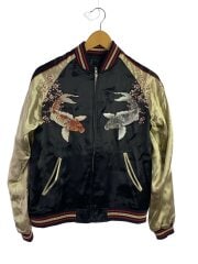 画像：スカジャン/M/ポリエステル/ブラック/鯉