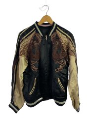 画像：スカジャン/M/レーヨン/ブラック/アニマル/リバーシブル