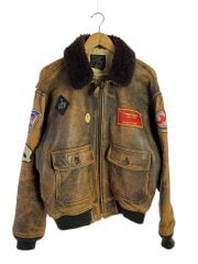 画像：フライトジャケット/M/レザー/ブラウン