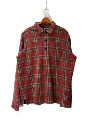 画像：長袖シャツ/L/コットン/RED/チェック