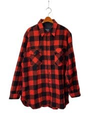 画像：70S/LONG/ラウンド/長袖シャツ/XL/ウール/NVY/チェック