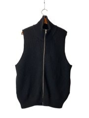 画像：23AW/OVERSIZED DRIVERS KNIT ZIP VEST/ニットベスト(厚手)/S/ウール/BLK