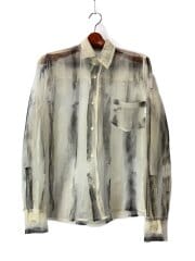 画像：dexter wong/長袖シャツ/M/コットン/WHT/総柄/90s/初期/シアーシャツ//