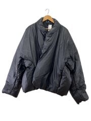 画像：Round Jacket/ダウンジャケット/XL/--/BLK/無地