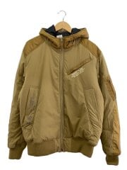 画像：MIX FABRIC BOMBER JACKET/中綿ブルゾン/XL/ナイロン/CML/無地/6182167//