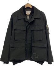 画像：×WTAPS/Cotton Back Satin Jackeジャケット/3/コットン/BLK/無地/25-036
