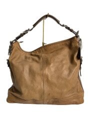 画像：ショルダーバッグ/レザー/BRW/無地