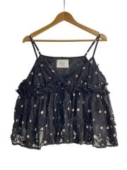 画像：ノースリーブブラウス/FREE/コットン/BLK/ドット/CC-2508