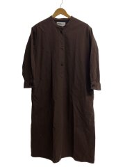 画像：長袖ワンピース/2/ウール/BRW/無地/595-1258505