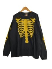 画像：長袖Tシャツ/XL/コットン/BLK/プリント//