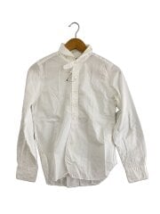 画像：長袖ブラウス/S/コットン/WHT/無地/420654