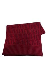 画像：マフラー/ウール/RED/総柄/レディース