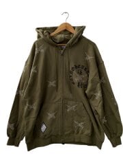画像：ピカピカ注射器犬/ジップパーカー/XL/コットン/KHK/153030//