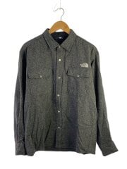 画像：BRUSHWOOD WOOL SHIRT_ブラッシュウッドウールシャツ/L/ウール/BLK
