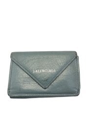 画像：3つ折り財布/レザー/BLU/メンズ/391446