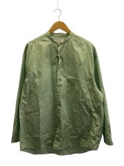 画像：長袖シャツ/FREE/コットン/グリーン/ストライプ/GM224-50022/首元・袖口汚れ有