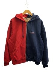画像：SPANDEX LOGO ZIP HOODIE/ジップパーカー/XL/コットン/NVY/RED