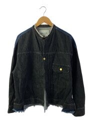 画像：Cut-off Band Collar Denim Blouson/1/コットン/GRY/23-AW-004//