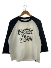 画像：7分袖カットソー/XL/コットン/ホワイト