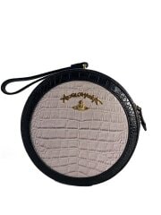 画像：ショルダーバッグ/クロコダイル型押し/円形