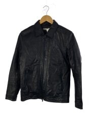 画像：レザージャケット・ブルゾン/M/羊革/ブラック/無地/NUC82LOW001SH