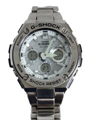 画像：ソーラー腕時計・G-SHOCK/デジアナ/ステンレス/ホワイト/シルバー