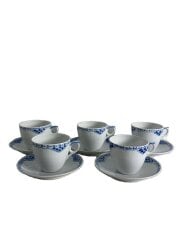画像：カップ&ソーサー/5点セット/ホワイト/プリンセスブルー/1セット欠品