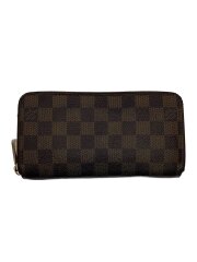 画像：1)ジッピー・ウォレット_ダミエ・エベヌ/PVC/BRW/レディース