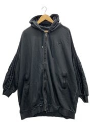 画像：ジップパーカー/S/コットン/BLK/無地/jm9249