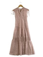 画像：フリンジジャガードティアードノースリーブワンピース/O/ポリエステル/PNK/FWFO252011