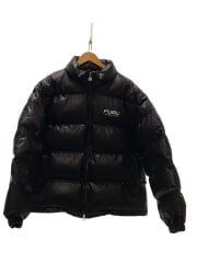 画像：ダウンジャケット/XL/フェイクレザー/BLK/無地/FAM-42302