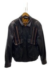 画像：レザージャケット・ブルゾン/--/レザー/BLK/0728028/日焼け有