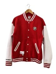 画像：スカジャン/L/コットン/RED/無地