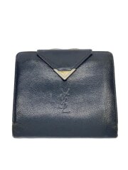 画像：2つ折り財布/レザー/BLK/無地/メンズ