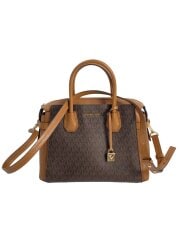 画像：ショルダーバッグ/レザー/BRW/総柄/AV-1903