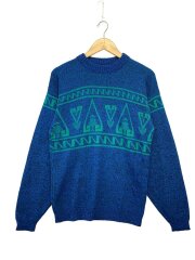 画像：Le Tigre/ニット・セーター(厚手)/L/アクリル/BLU/総柄