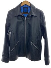 画像：Eikichi Yazawa/レザージャケット・ブルゾン/LL/牛革/BLK/無地