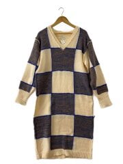 画像：長袖ワンピース/FREE/ポリエステル/SLV/チェック/PM1138