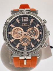 画像：クォーツ腕時計/アナログ/ラバー/BLK/ORN/T8B13