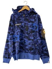 画像：ジップパーカー/XL/コットン/BLU/カモフラ/001ZPI301011M//